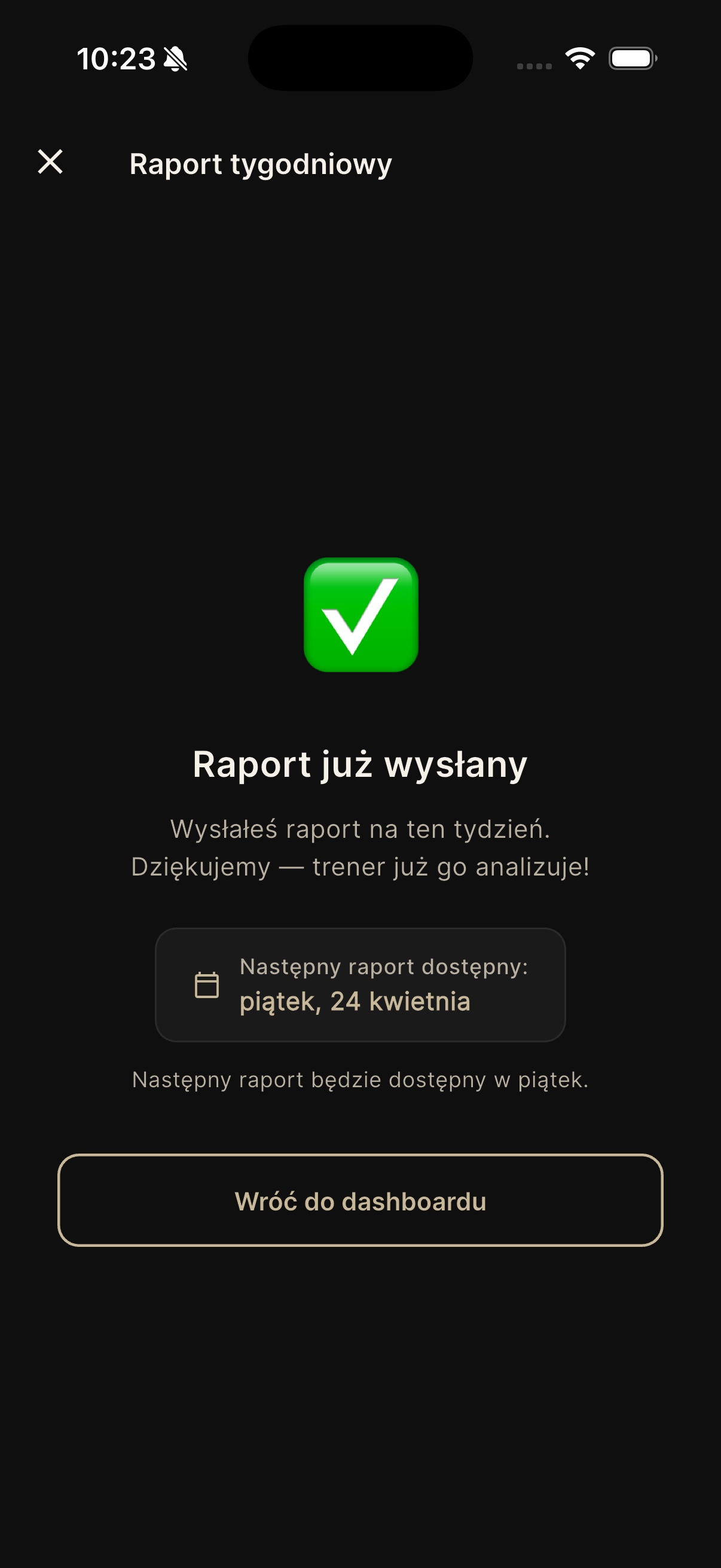 Raport wysłany